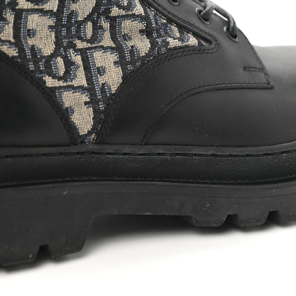 Christian Dior Calfskin Oblique Mens Explorer Ankle Boots 41 Black Blue 12 of 12