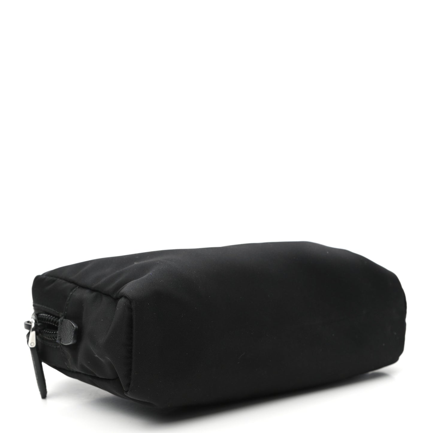 Tessuto Nylon Vela Saffiano Necessaire Wristlet Pouch Black