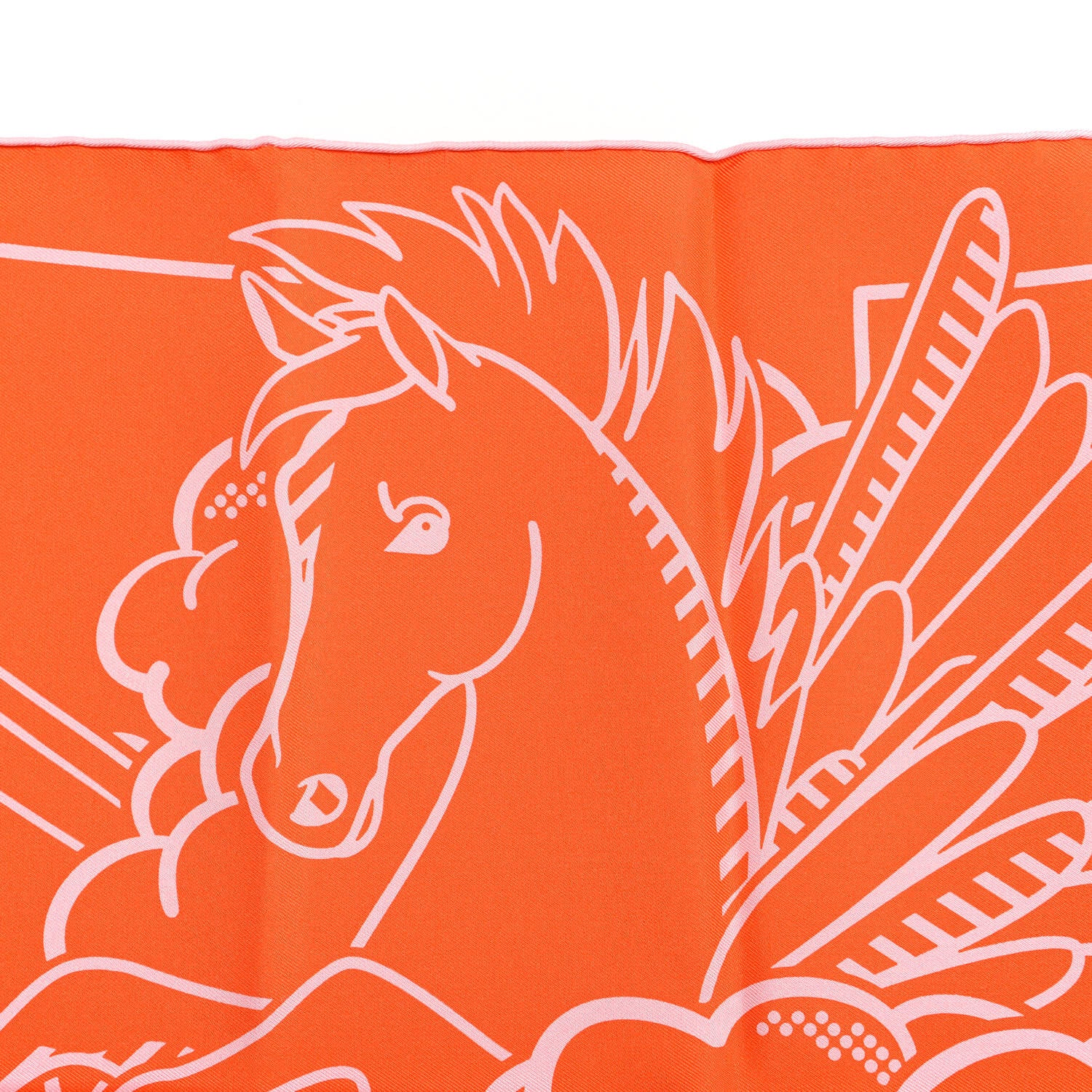 Hermes Silk Pegase Pop Pocket Square Vermillon Rose 3 of 3