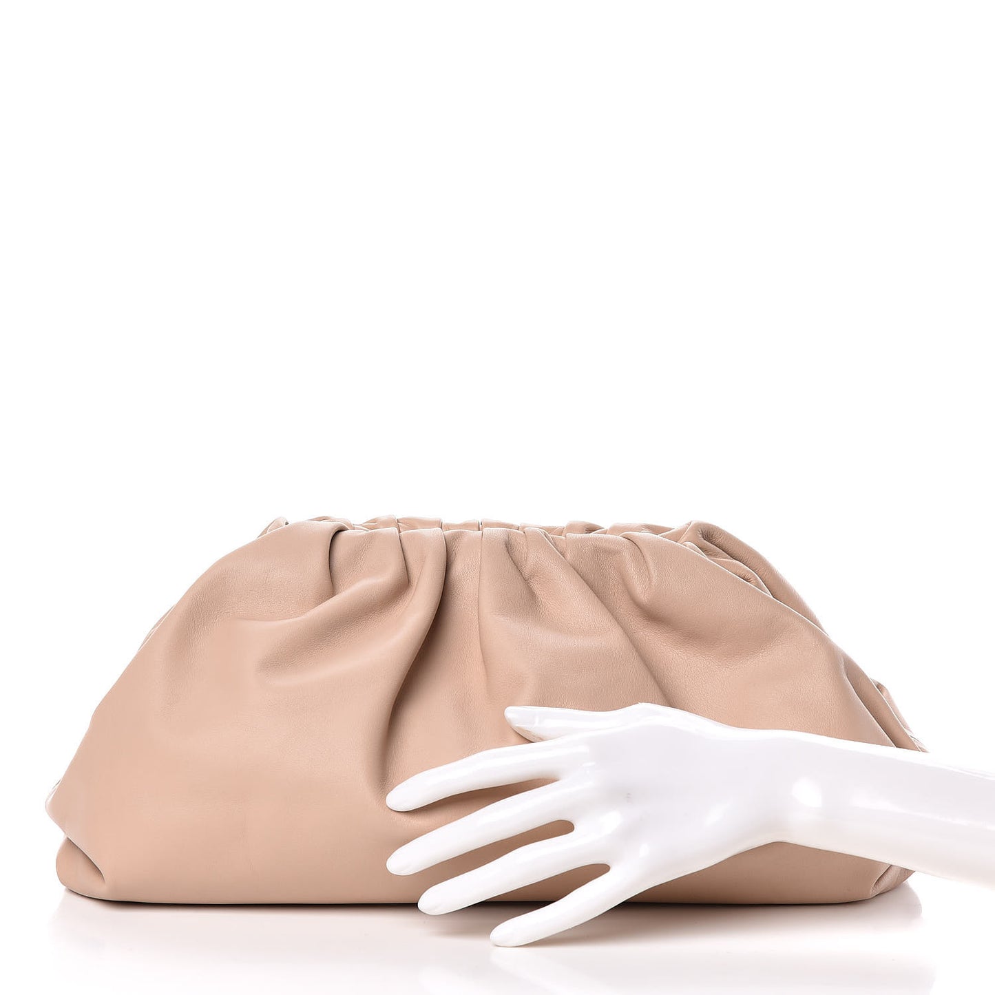 Smooth Butter Calf The Pouch Oversized Clutch Nude