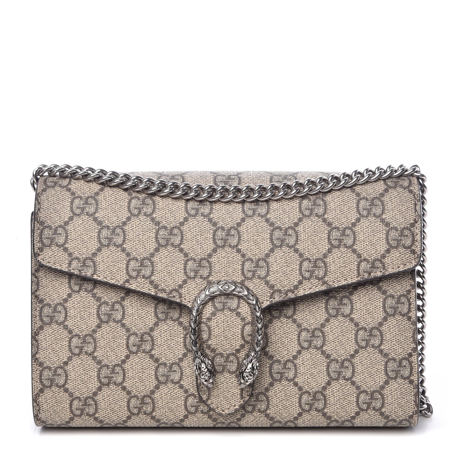 GG Supreme Monogram Mini Dionysus Chain Wallet Beige Taupe