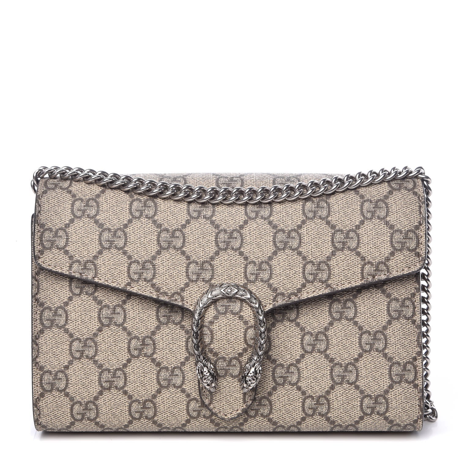 Gucci GG Supreme Monogram Mini Dionysus Chain Wallet Beige Taupe 1 of 10