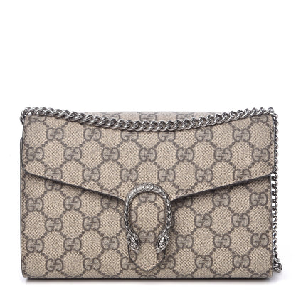 Gucci GG Supreme Monogram Mini Dionysus Chain Wallet Beige Taupe 1 of 10