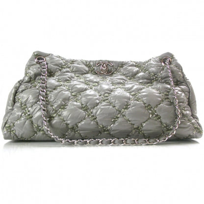 Chanel Nylon Quilted Tweed on Stitch Tote Gray 1 of 12