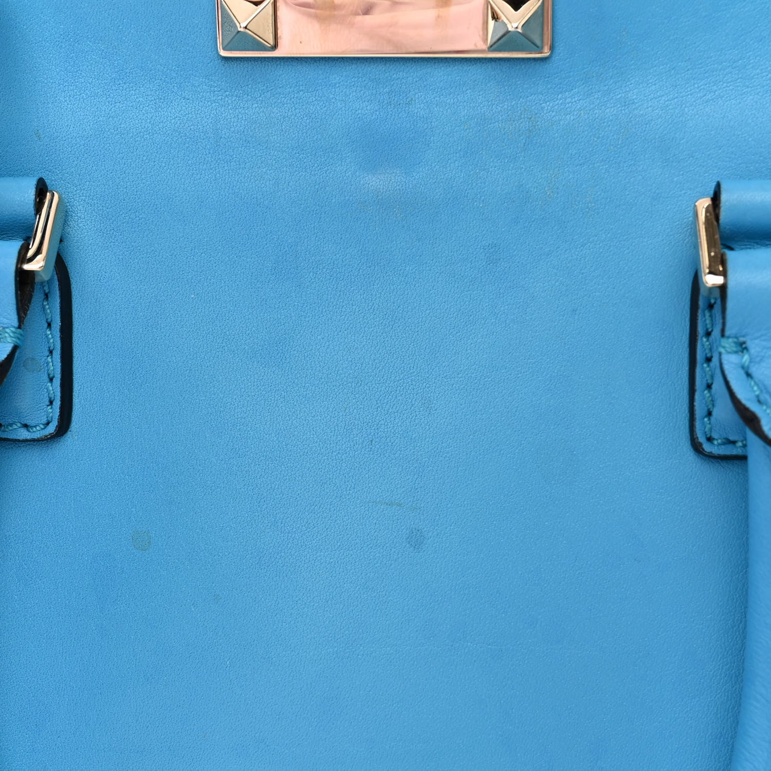 Valentino Garavani Vitello Small Rockstud Double Handle Tote Parrot 13 of 14