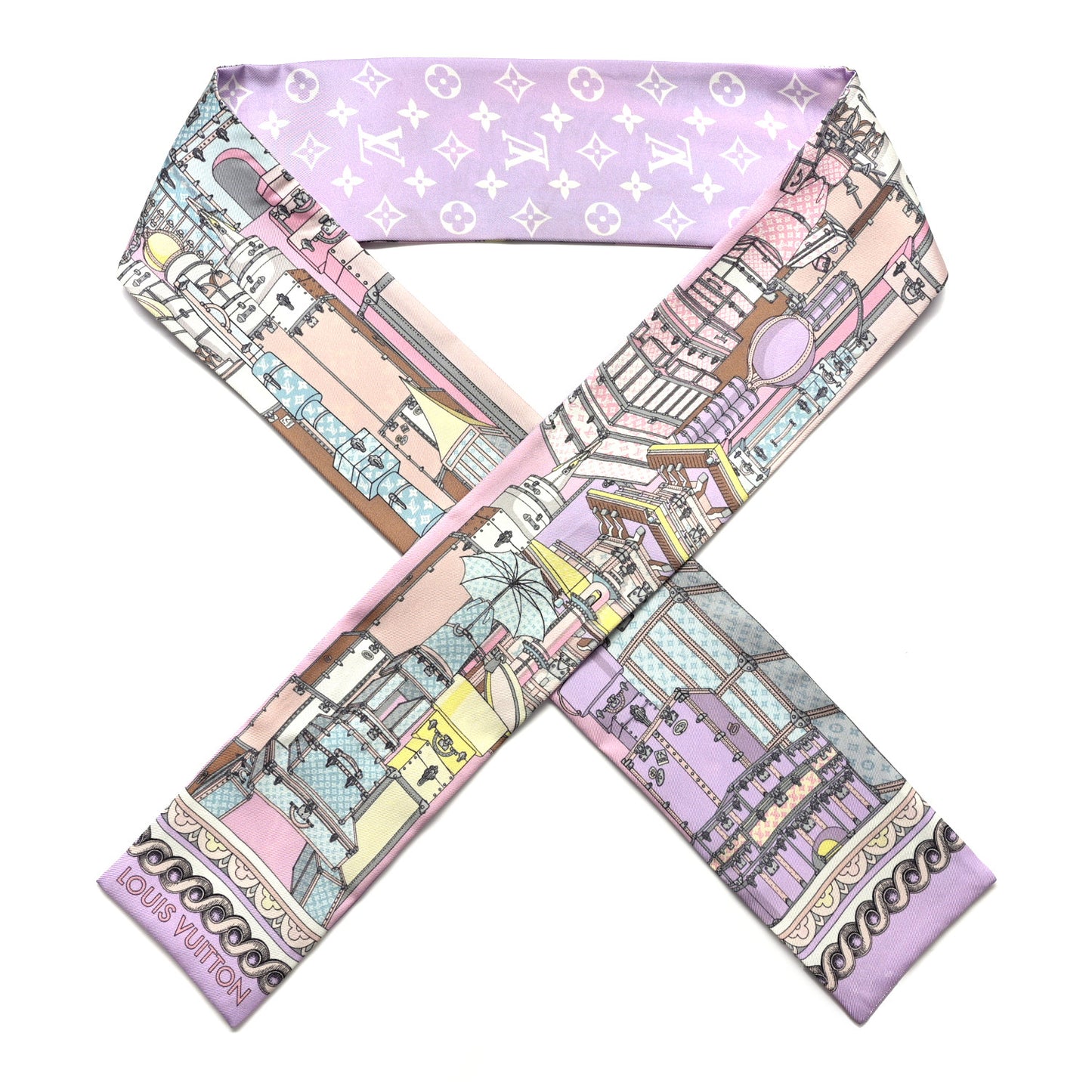 Silk Monogram Around The World Bandeau Mauve