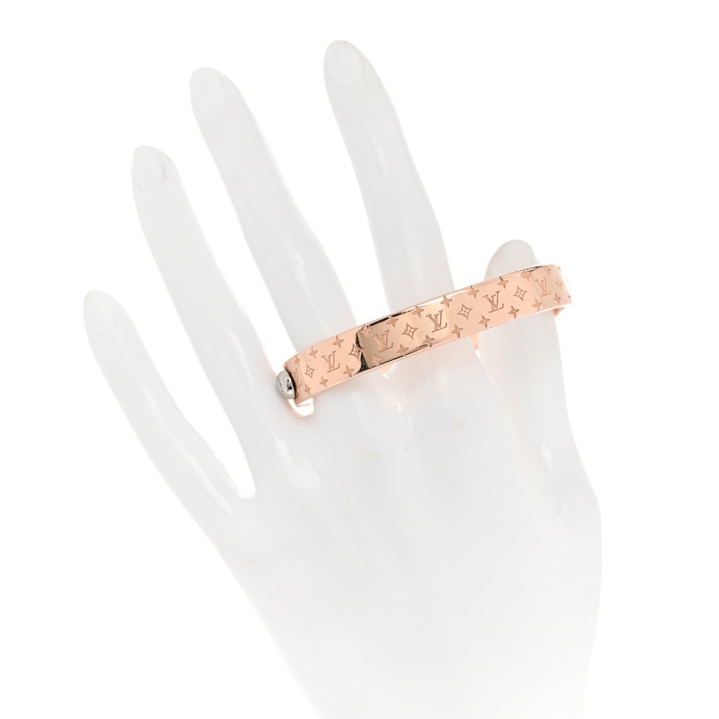Brass Monogram Nanogram Cuff S Pink Gold