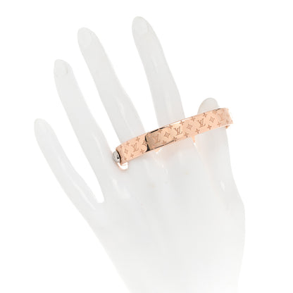 Louis Vuitton Brass Monogram Nanogram Cuff S Pink Gold 2 of 7