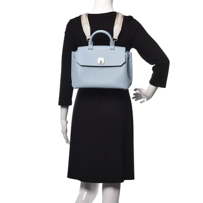 MCM Pebbled Calfskin Medium Milla Backpack Sky Blue 2 of 14