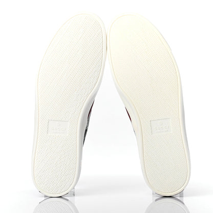 Gucci GG Supreme Monogram Blooms Womens Slip On Sneakers 38 Beige Blue Navy Red 5 of 8