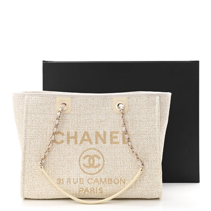 Chanel Lurex Boucle Small Deauville Tote Ivory 11 of 11