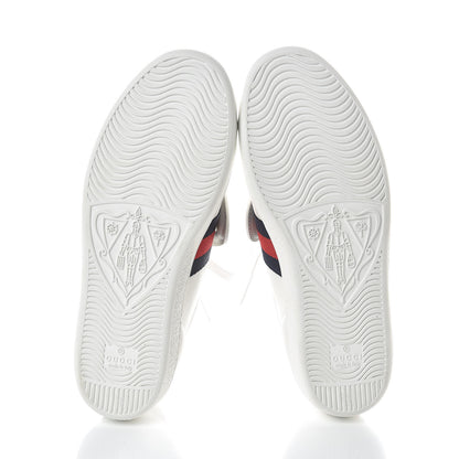 Gucci Calfskin Ayers Blind For Love Embroidered Womens Ace Sneakers 37 White 7 of 9
