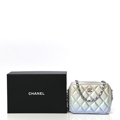 Chanel Metallic Gradient Calfskin Quilted Camera Case Blue Yellow Purple 16 of 16