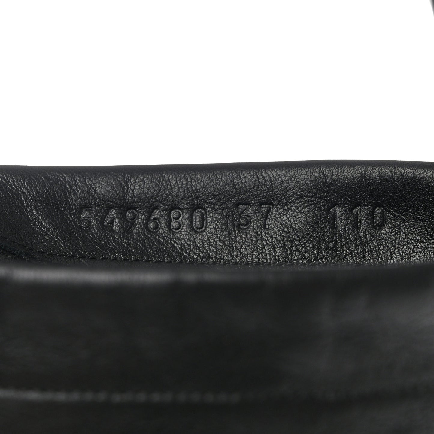 Deauville Calfskin Cinched Knee High Boots 37 Black