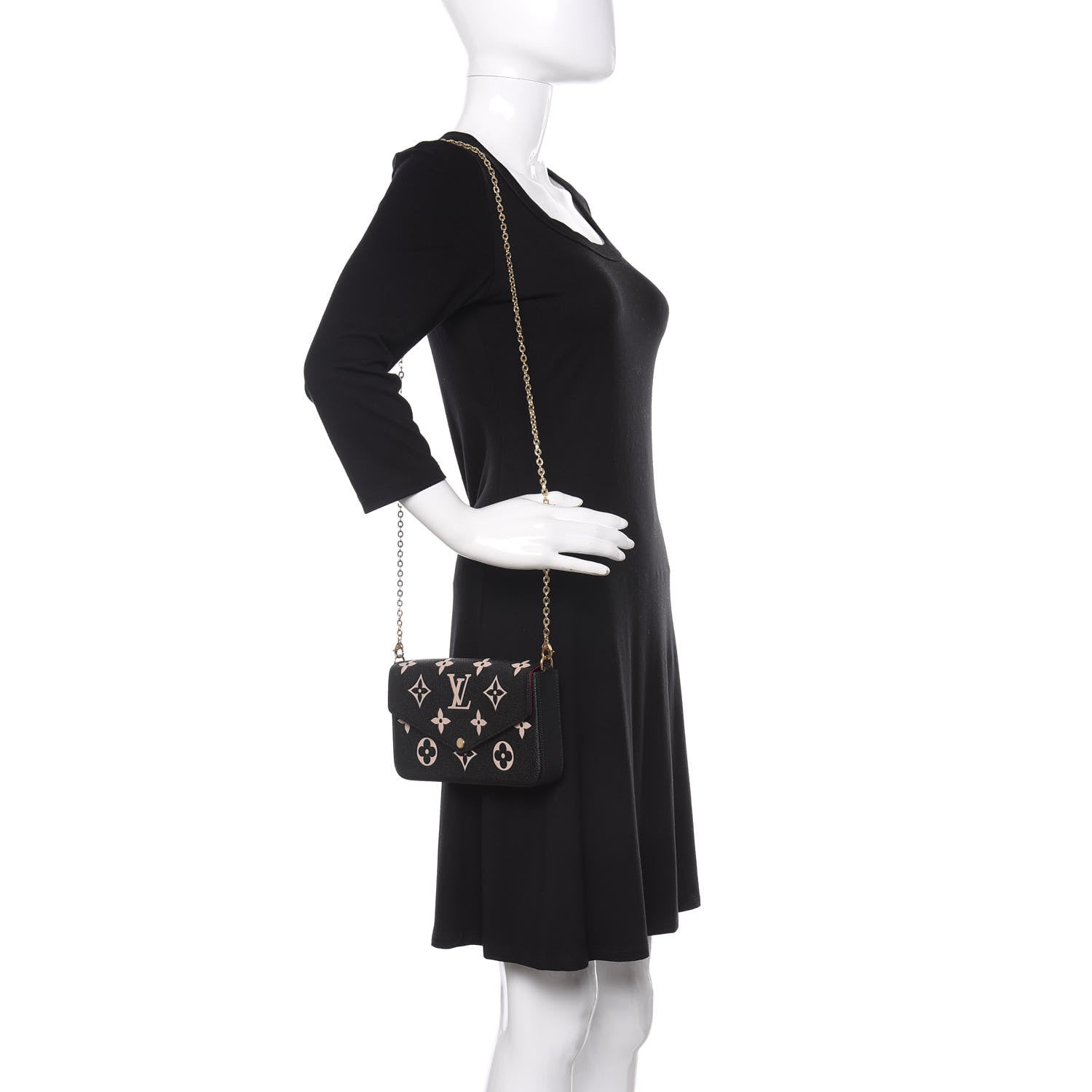 Louis Vuitton Empreinte Monogram Giant Felicie Pochette Black Beige 2 of 9
