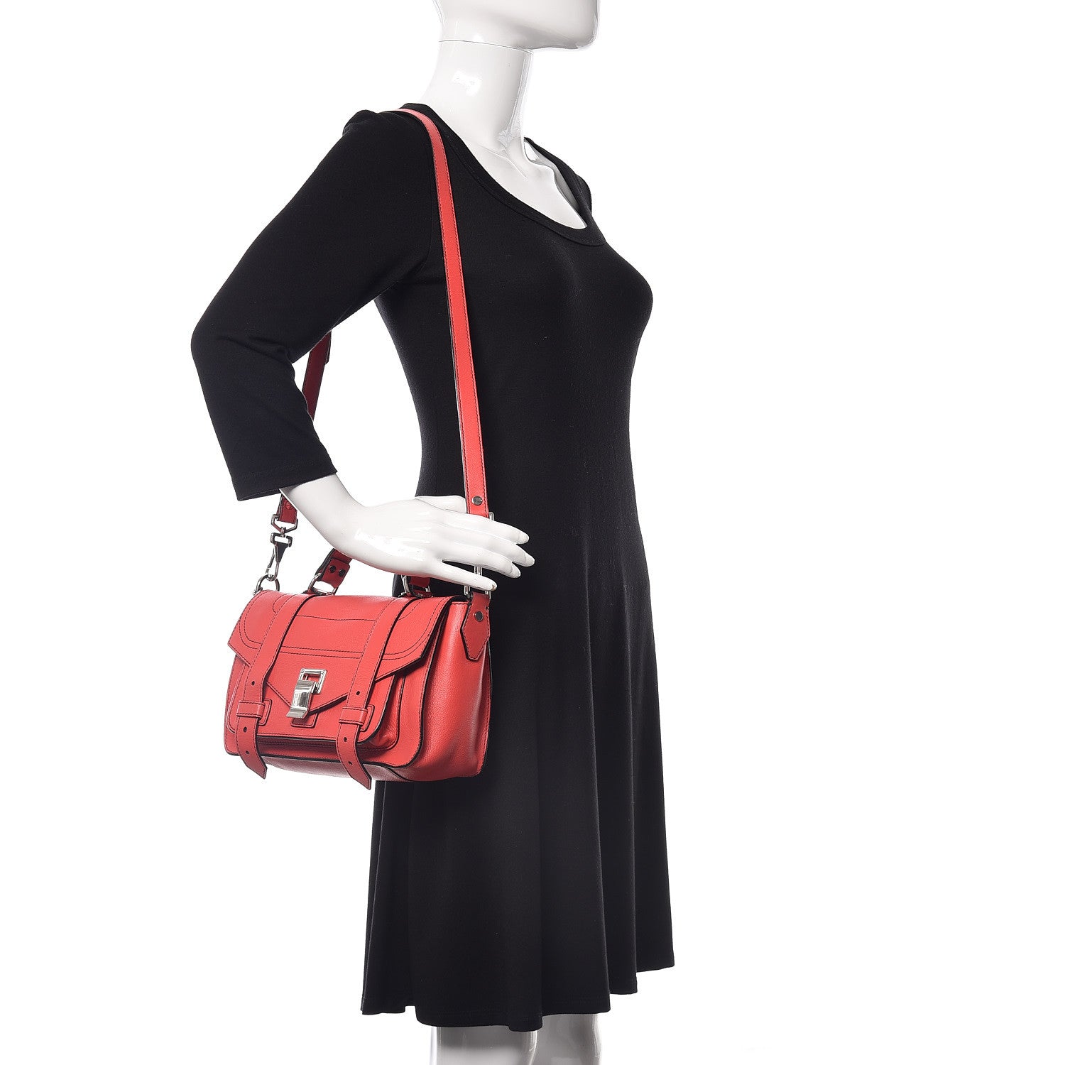 Proenza Schouler Grainy Calfskin Tiny PS1 Satchel Geranium 2 of 12