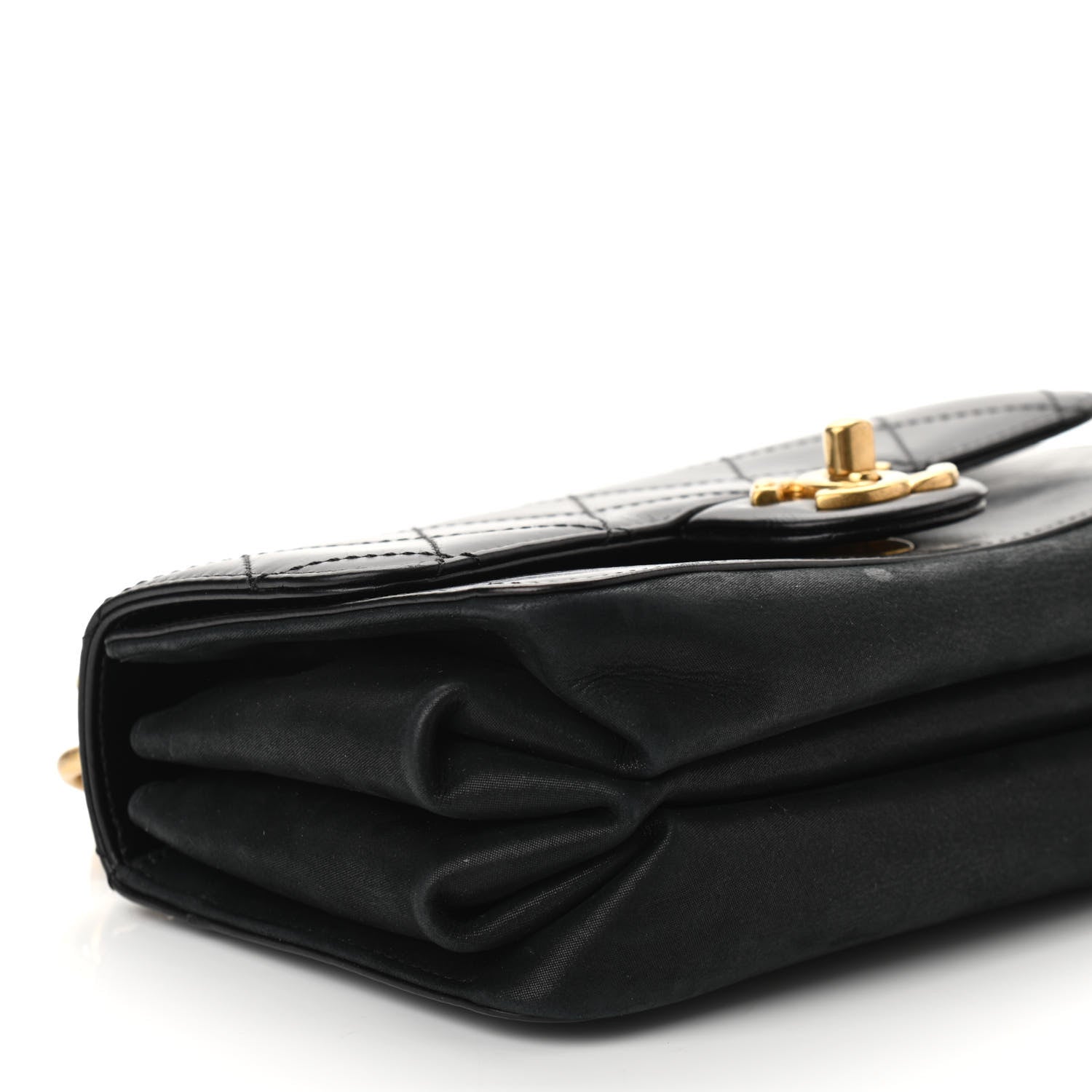 Chanel Iridescent Calfskin Quilted Mini Straight Lined Flap Black 9 of 10