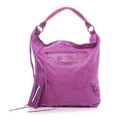 Balenciaga Agneau Rubber Covered Classic Hardware Day Hobo Amethyst 1 of 16