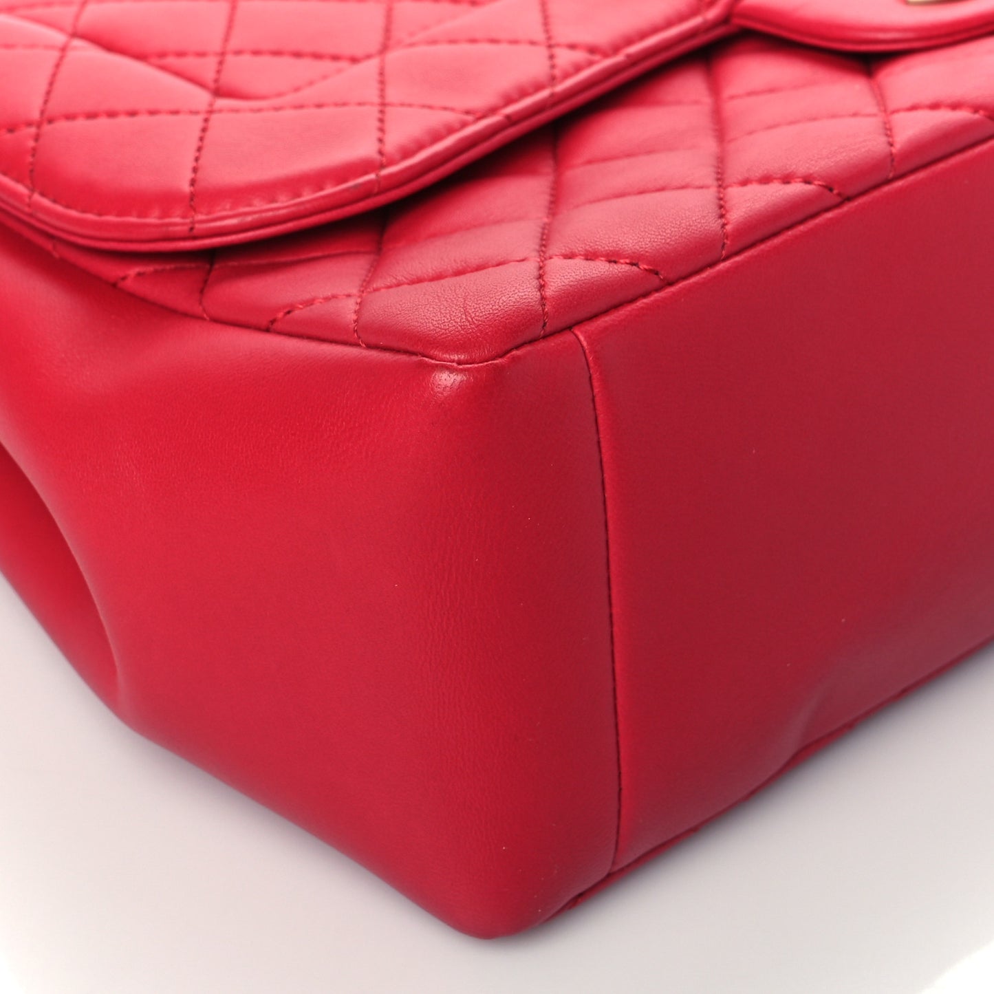 Lambskin Quilted Jumbo Mademoiselle Chic Flap Red