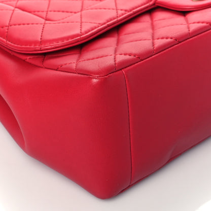Chanel Lambskin Quilted Jumbo Mademoiselle Chic Flap Red 9 of 10