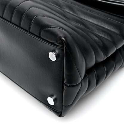 Saint Laurent Calfskin Y Quilted Monogram Large Loulou Chain Satchel Black 9 of 10