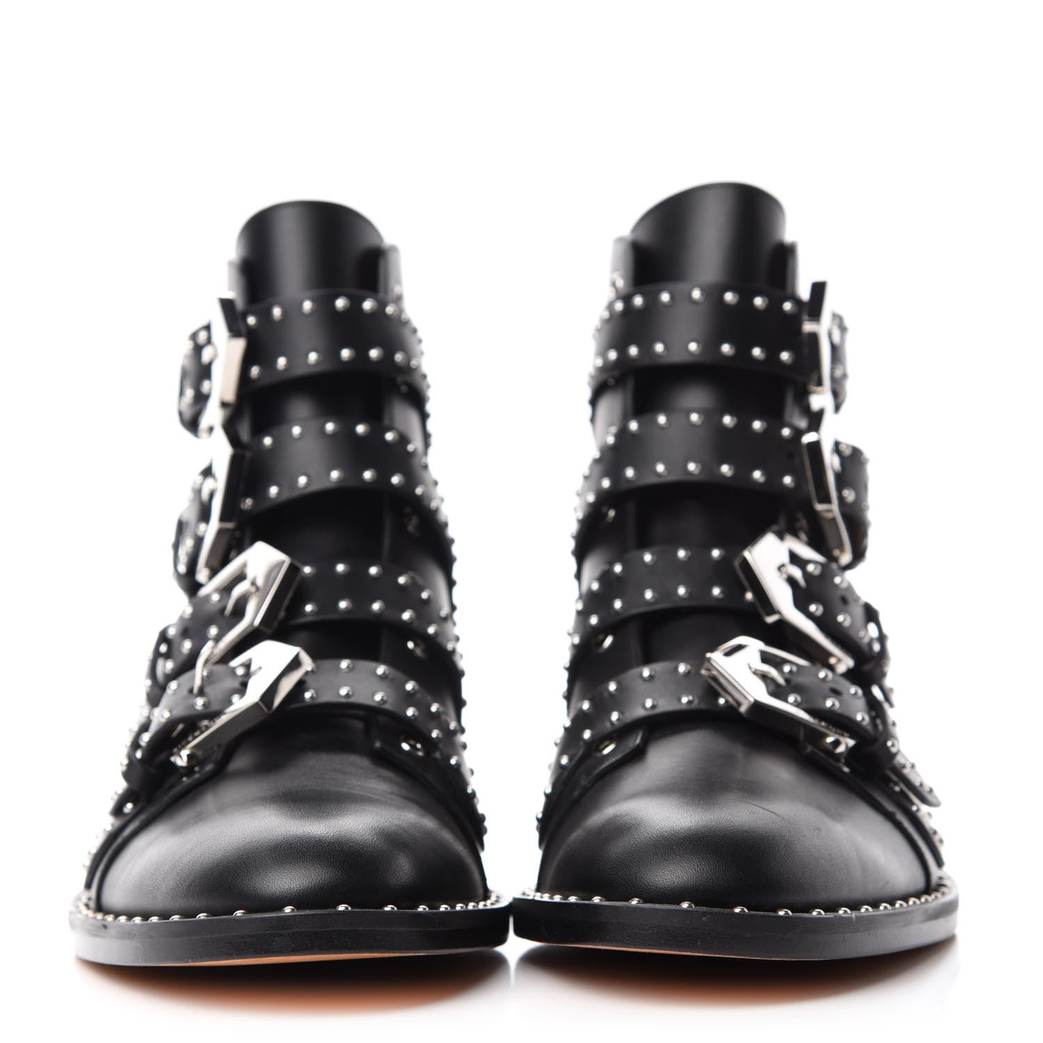 Givenchy Calfskin Studded Prue Buckle Bootie 37 Black 2 of 9