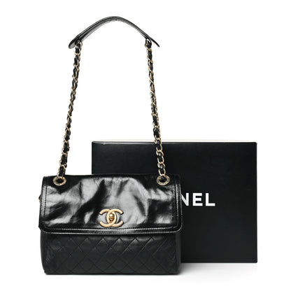 Chanel Glazed Calfskin Quilted Flap Bag Black 10 of 10