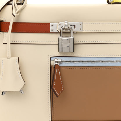 Hermes Swift Colormatic Kelly Retourne 25 Nata Cuivre Lime Mauve Sylvestre Bleu Brume 8 of 11