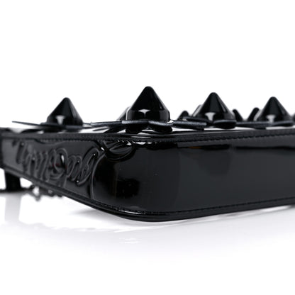 Christian Louboutin Patent Loubila Daisy Spike Patent Pouch Clutch Bag Black 6 of 7