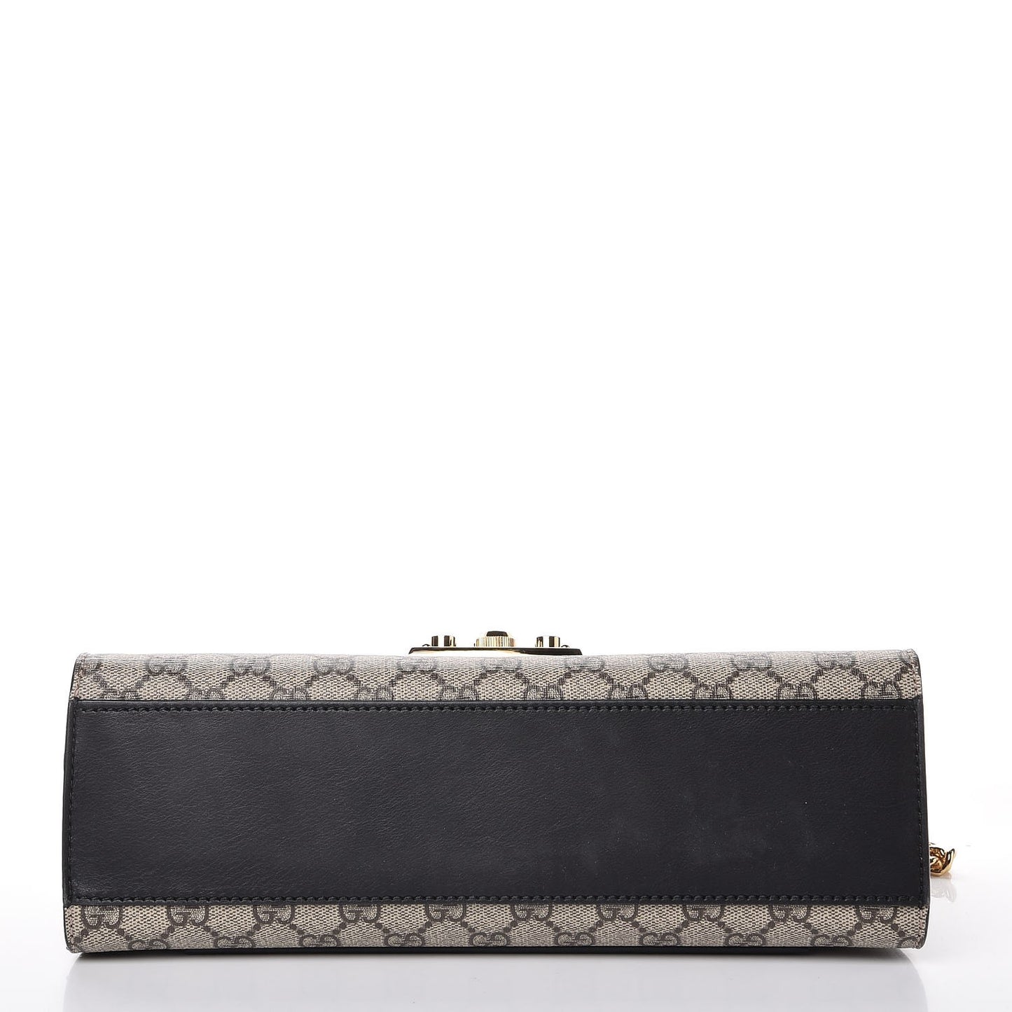 GG Supreme Monogram Calfskin Medium Padlock Shoulder Bag Beige Black Cuir