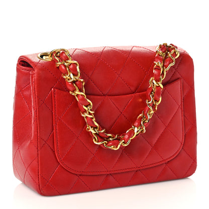 Chanel Lambskin Quilted Mini Square Flap Red 3 of 9