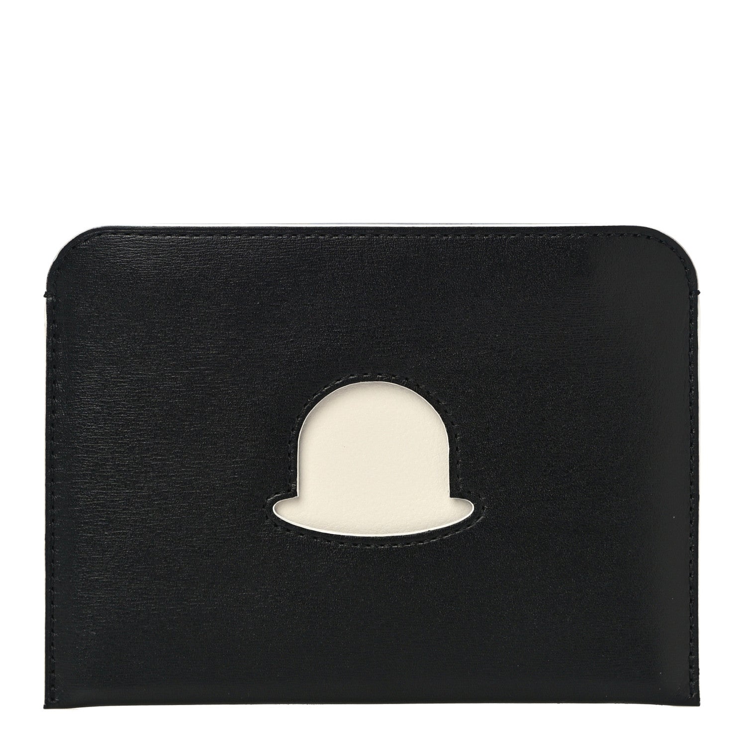 Delvaux Box Calf Bowler Hat Trompe L'œil Multi Wallet Black 1 of 10