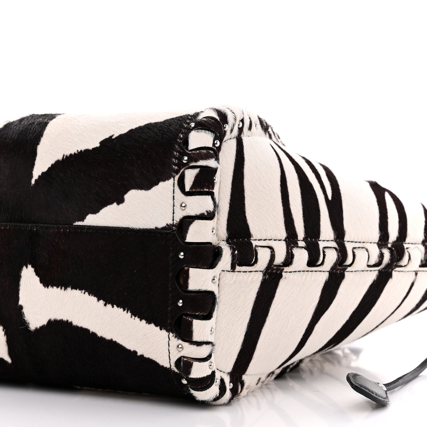 Calf Hair Zebra Print Small Le Hinge Bag Black White