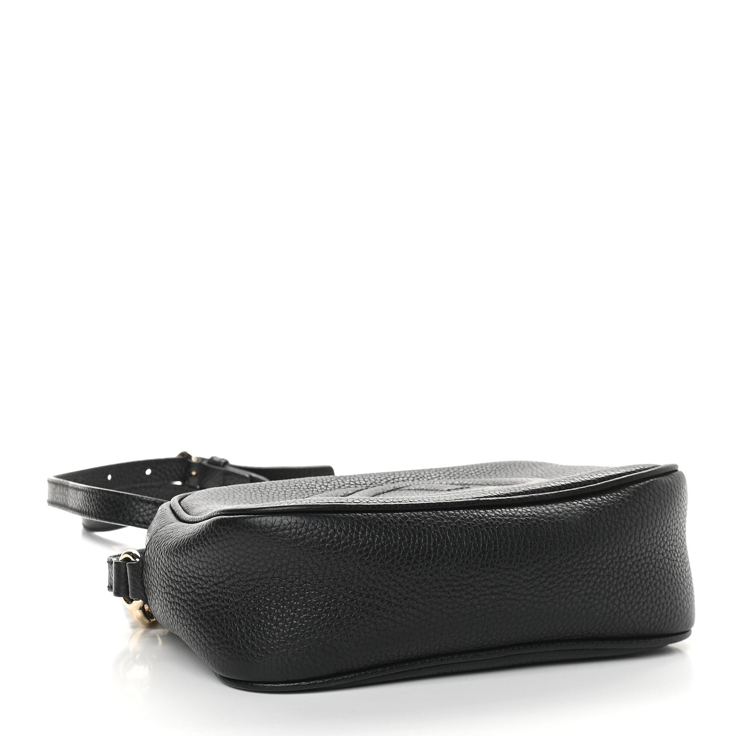 Pebbled Calfskin Small Soho Disco Bag Black