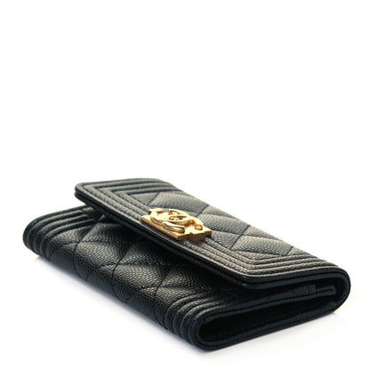 Chanel Caviar Quilted Boy Flap Card Holder Black 9 of 10