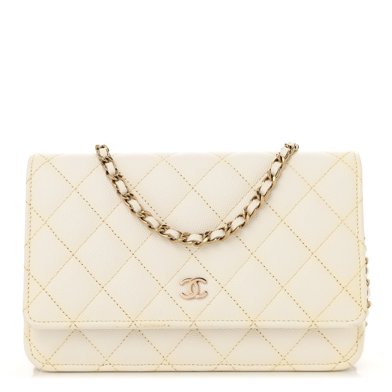 Chanel Caviar Quilted Wallet On Chain WOC White 1 of 12