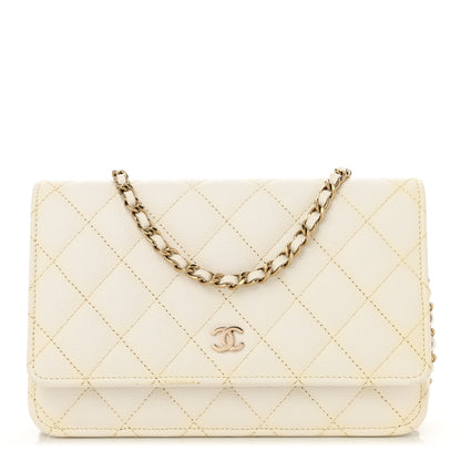 Chanel Caviar Quilted Wallet On Chain WOC White 1 of 12