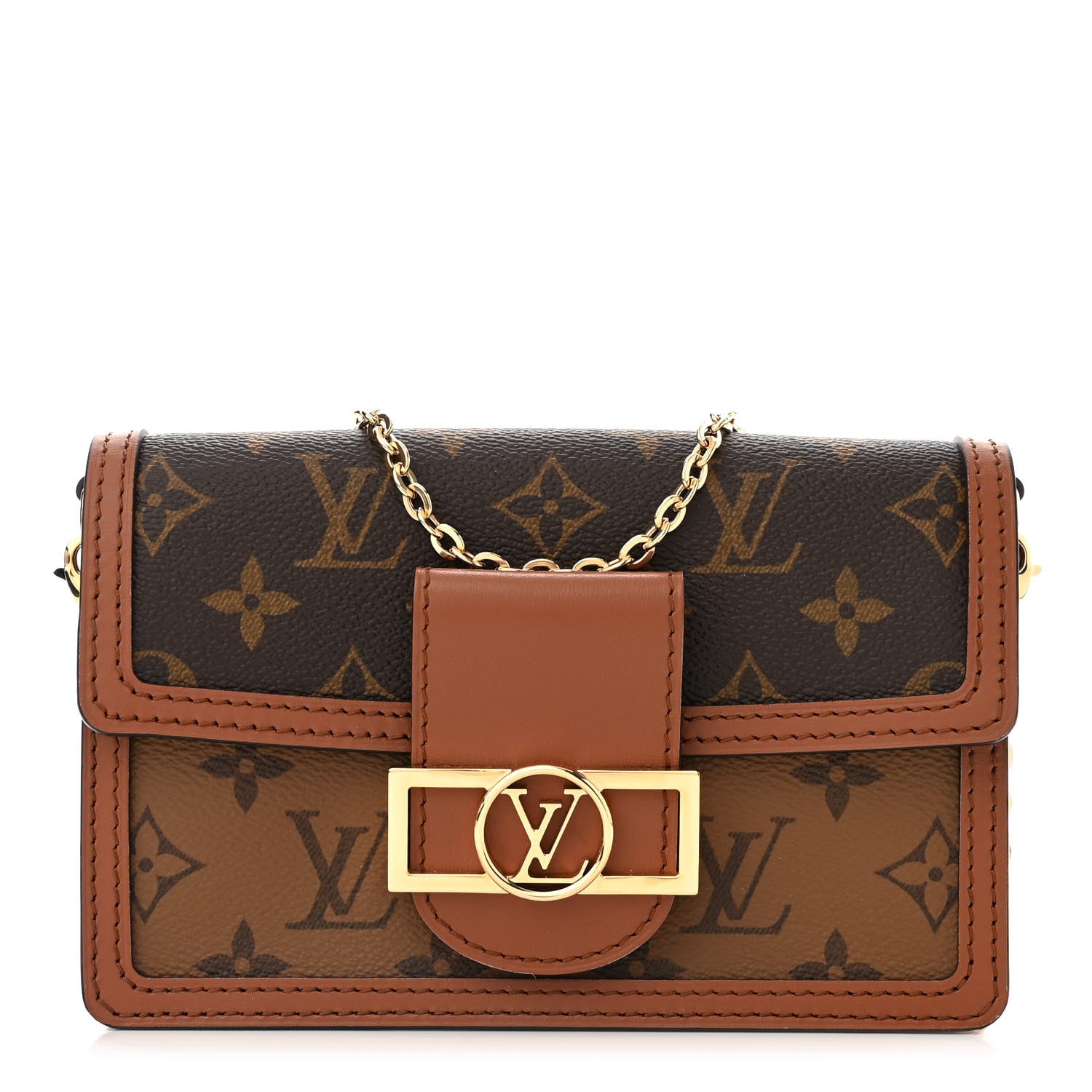 Louis Vuitton Reverse Monogram Dauphine Chain Wallet 1 of 10