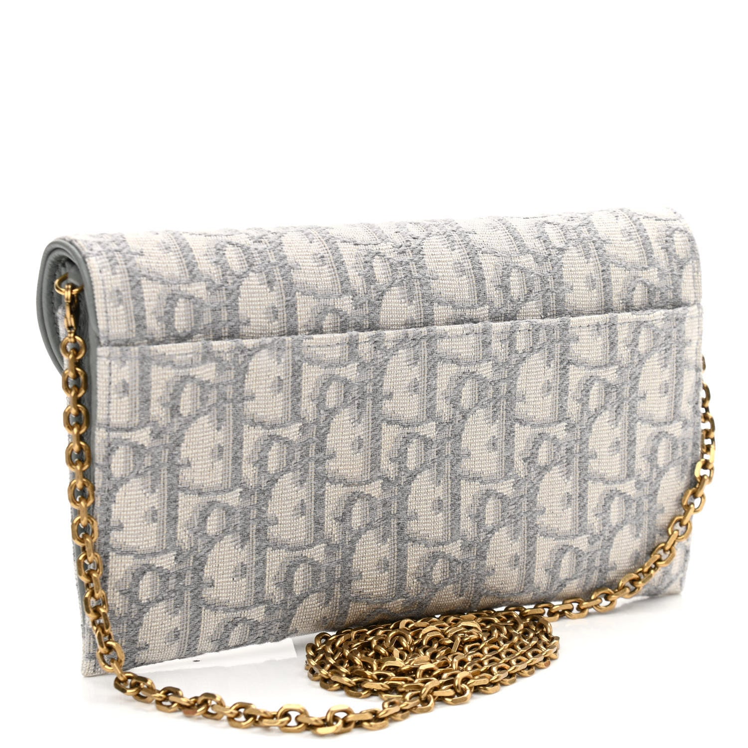 Christian Dior Oblique Saddle Chain Long Wallet Grey 4 of 11
