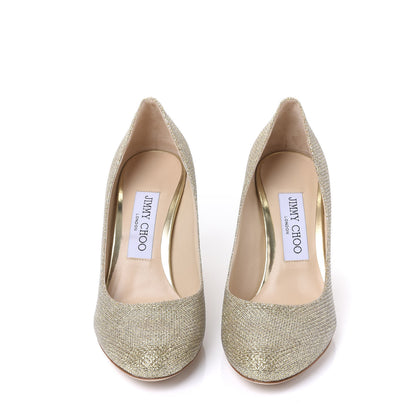 Jimmy Choo Glitter Fabric Billie 85 Pump 35 Champagne 2 of 7