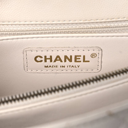 Chanel Caviar Quilted Small Coco Handle Flap White 6 of 10