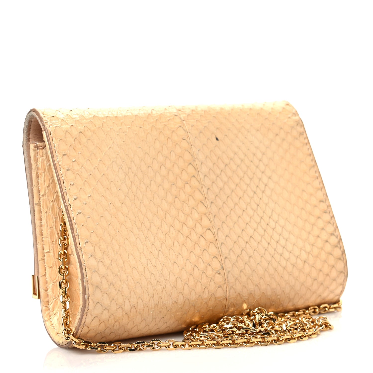 Fendi Snakeskin Mini Rush Clutch Blush 2 of 10