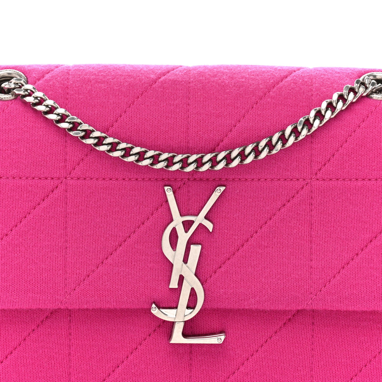 Jersey Wool Patchwork Monogram Medium Jamie Baguette Magenta