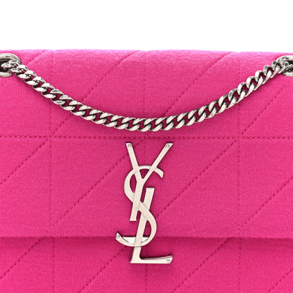 Saint Laurent Jersey Wool Patchwork Monogram Medium Jamie Baguette Magenta 8 of 11