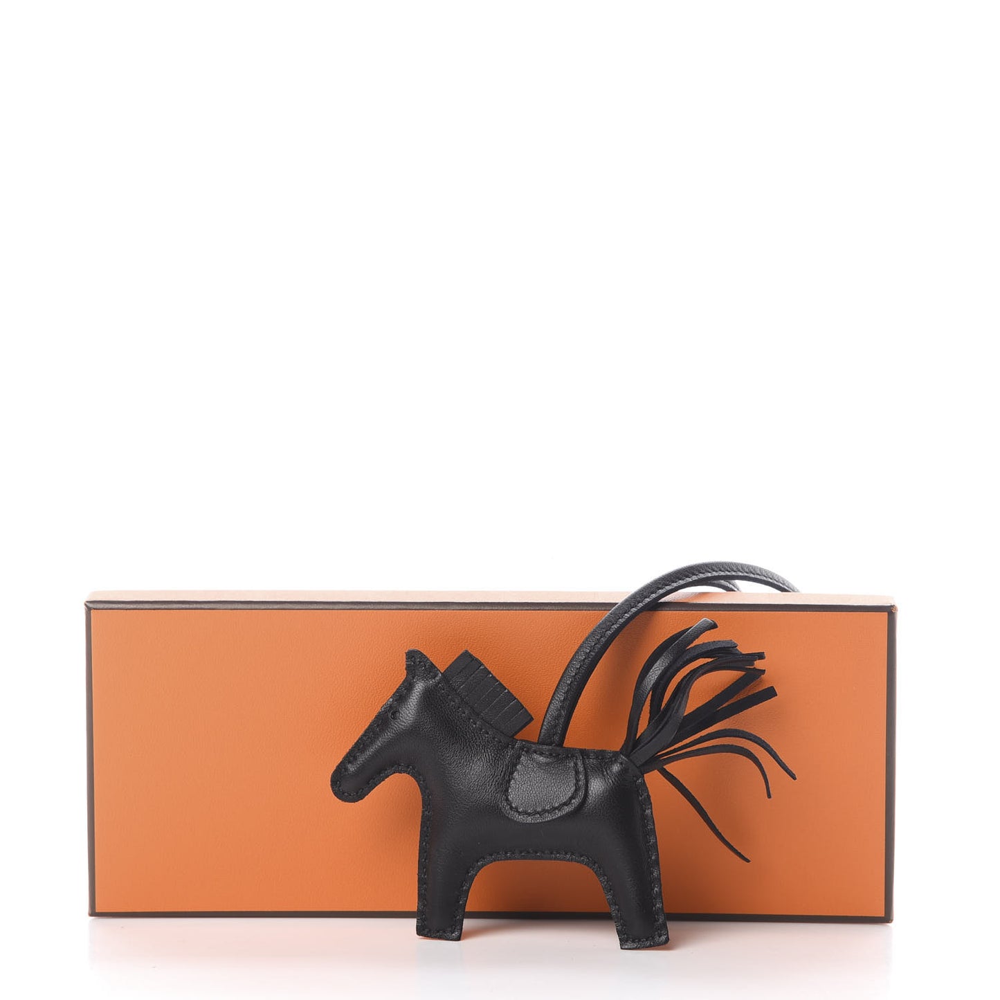Milo Lambskin Grigri Rodeo Horse Bag Charm PM So Black