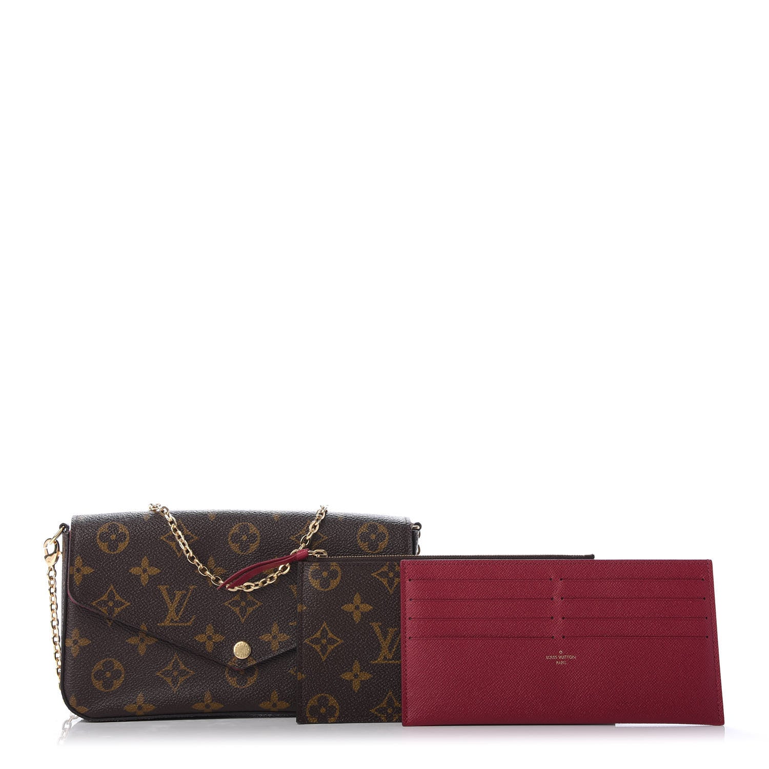 Louis Vuitton Monogram Pochette Felicie Chain Wallet Fuchsia 12 of 12