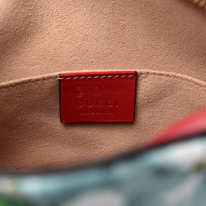 Gucci GG Supreme Monogram Blooms Mini Chain Shoulder Bag Beige Blue Navy Hibiscus Red 6 of 10