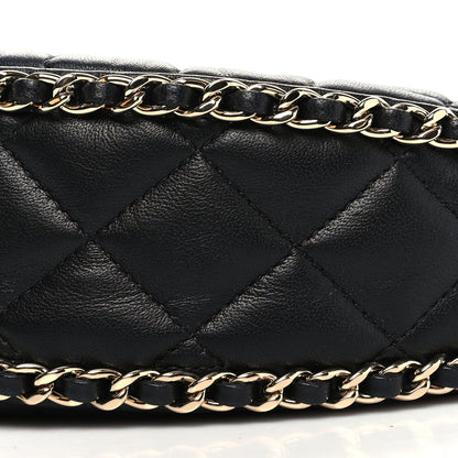 Chanel Lambskin Quilted Small Hobo Bag Black 9 of 10
