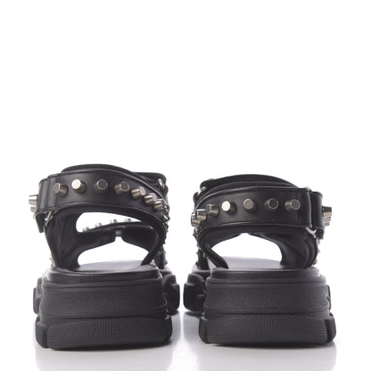 Gucci Nappa Mesh Studded Mens Aguru Sandals 8 Black 7 of 10