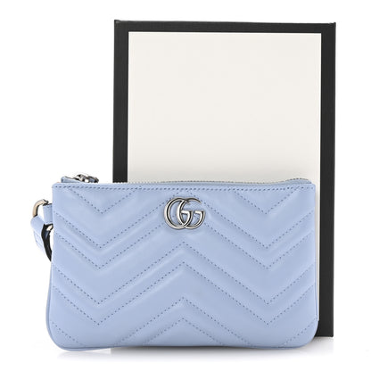 Gucci Calfskin Matelasse GG Marmont Wrist Wallet Porcelain Light Blue 8 of 8